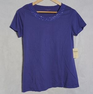 Coldwater Creek Sz S NWT Women's Blue/Purple Embellished Top